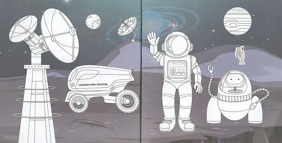 Miniatura: AVENTURA ESPACIAL. Paisajes para colorear