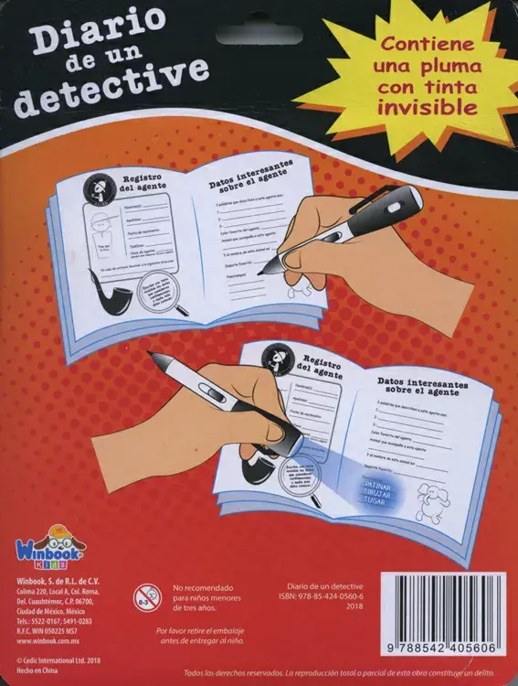 Miniatura: DIARIO DE UN DETECTIVE. Contiene pluma con tinta invisible