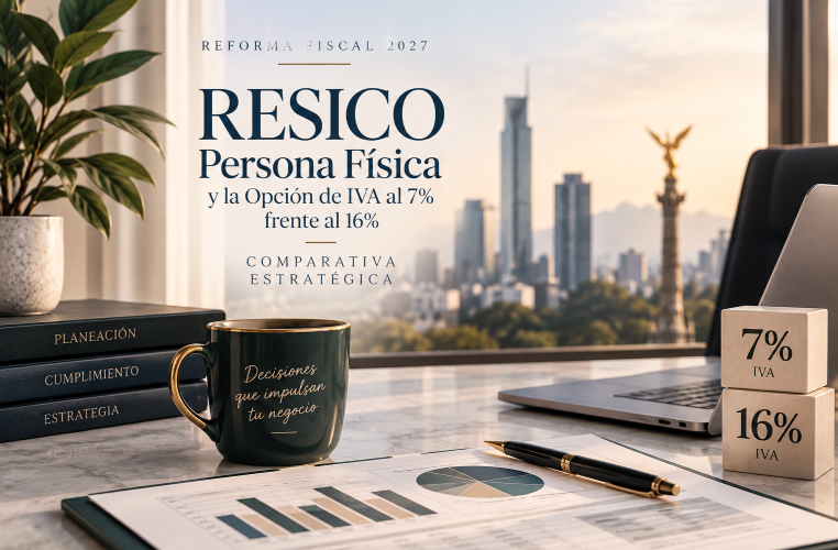 Reforma Fiscal 2027: RESICO Persona Física y la Opción de IVA al 7% frente al 16% — Comparativa Estratégica