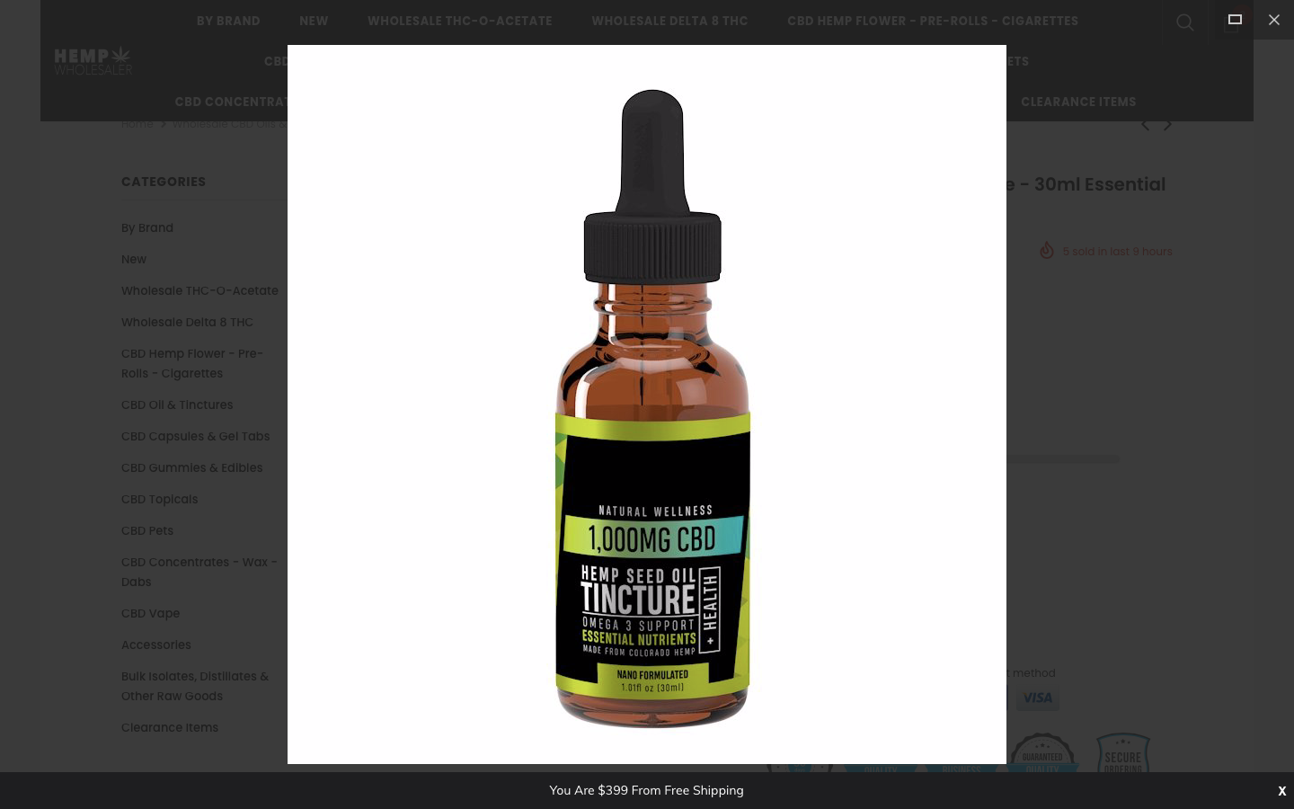 Hemp Greek CBD oil Tincture 30ml  1000mg bottle