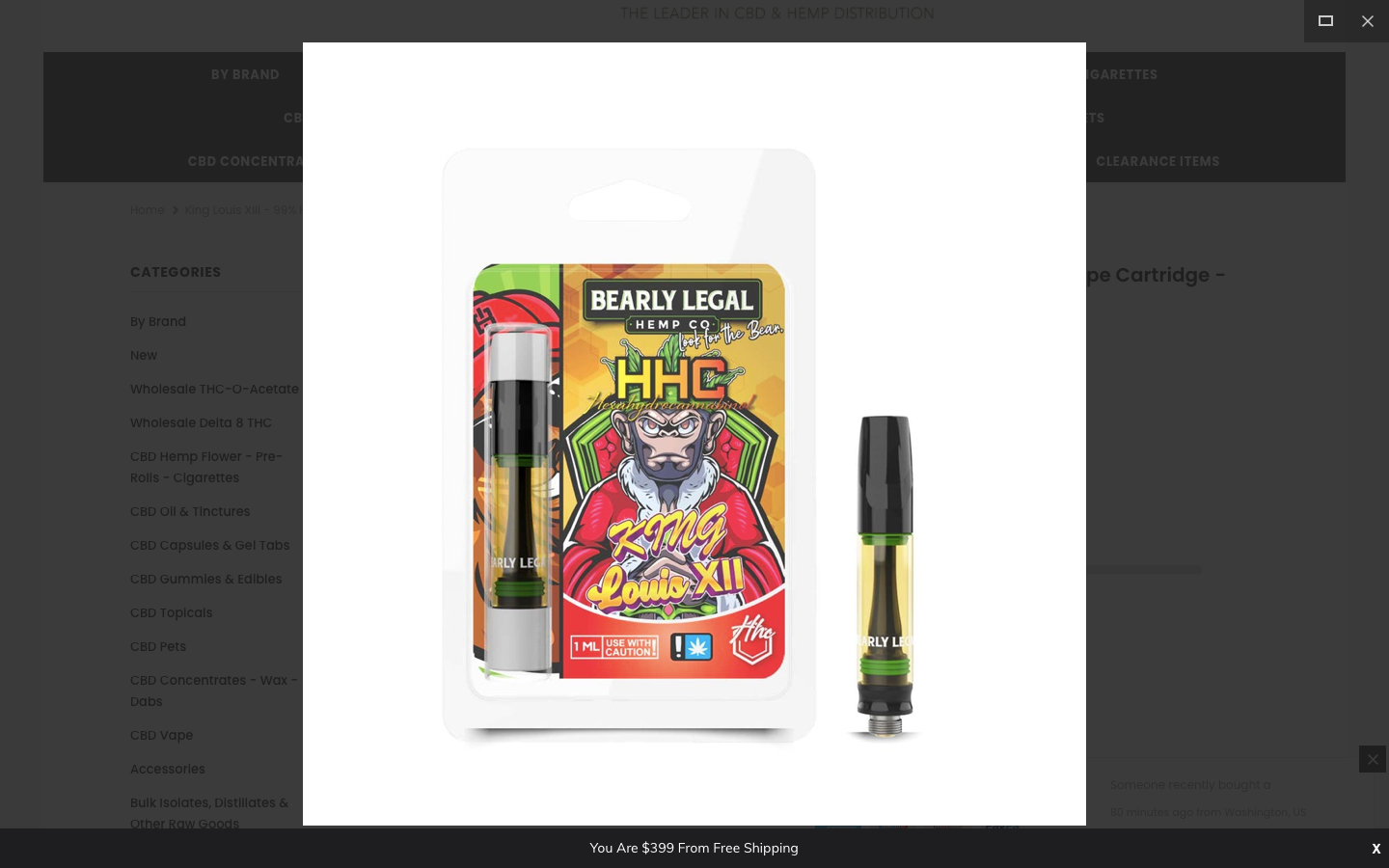 King Louis XIII.99% HHC.Vape Tank