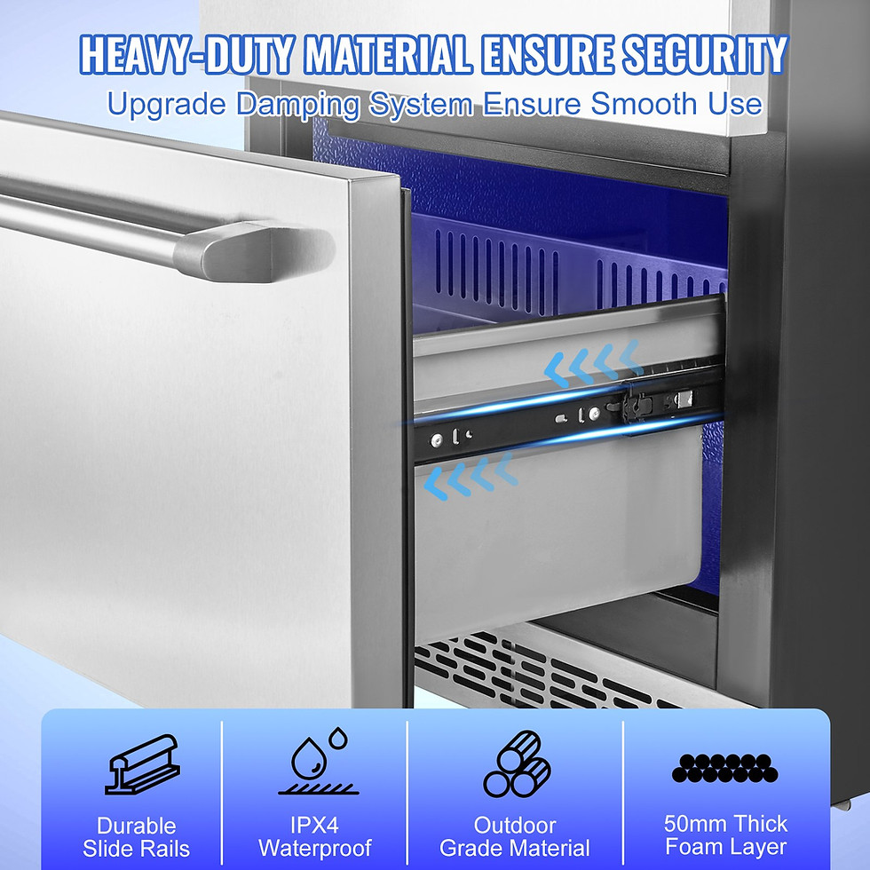 Thumbnail: VEVOR 24 inch Undercounter Refrigerator, 2 Drawer Refrigerator with Different Te