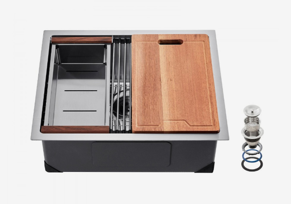 Thumbnail: 23 inch Kitchen Sink Workstation, 304 Stainless Steel Undermount Sink, Drop-In S