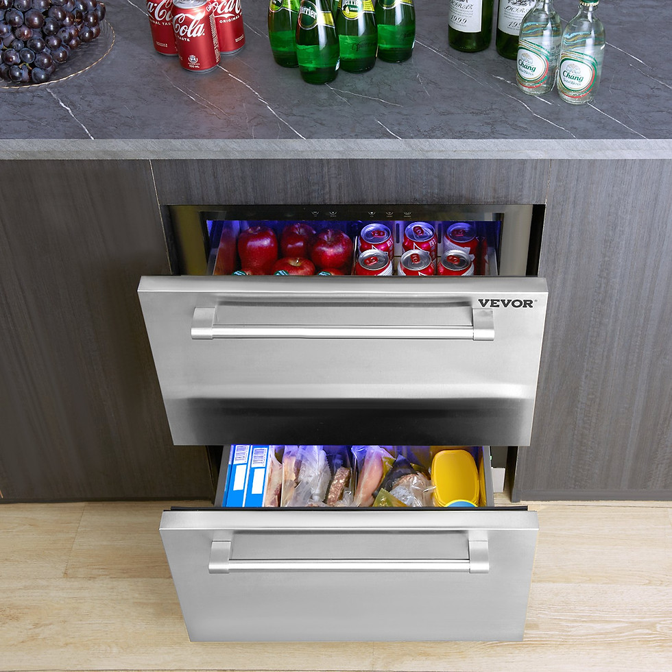 Thumbnail: VEVOR 24 inch Undercounter Refrigerator, 2 Drawer Refrigerator with Different Te