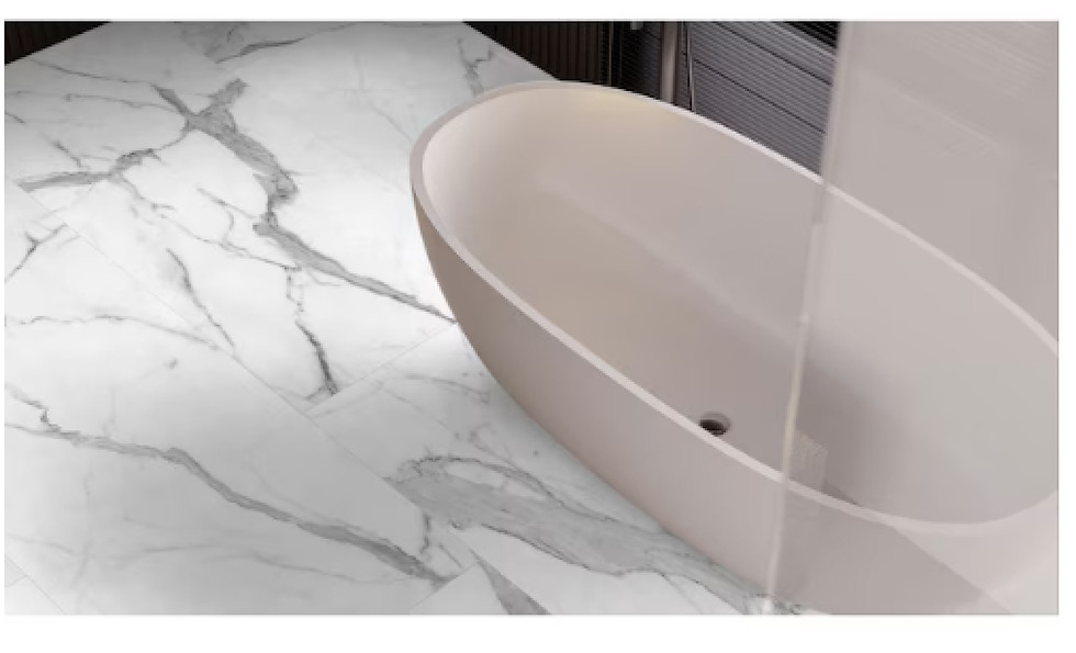 Thumbnail: Satori Regent Statuario 36-in x 72-in Polished Porcelain Floor and Wall Tile ( 1