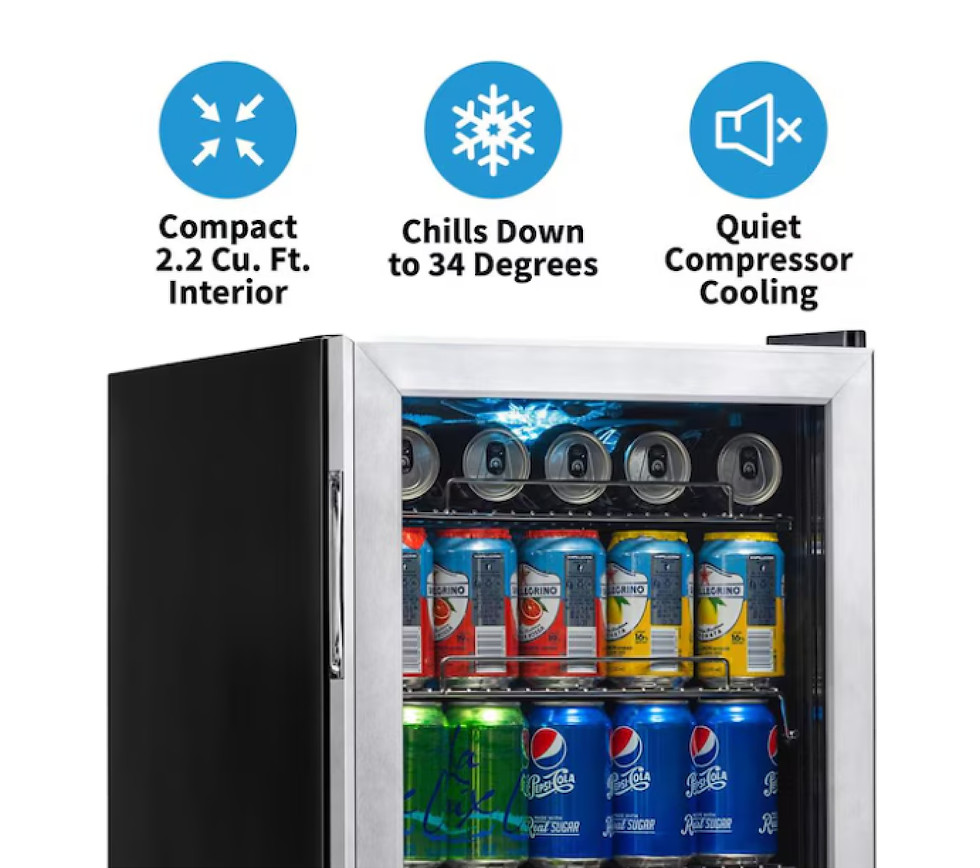 Thumbnail: NewAir 17-in W 90 -Can Capacity Stainless Steel/Black Freestanding Indoor or out