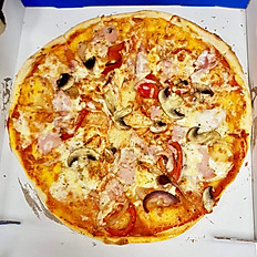 RAF.58 - Capricciosa Onion Roasted Pepper Ham Mushroom Tomato Sauce Mozzarella