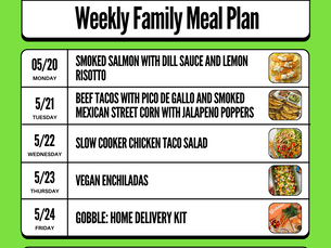 Weekly Meal Plan: 5/20-5/24