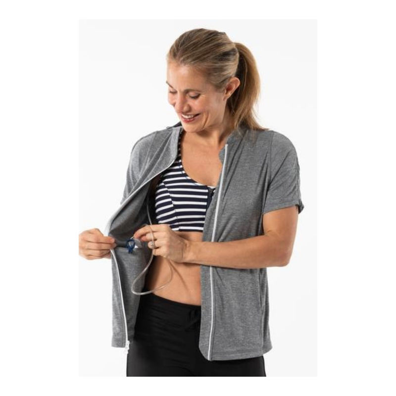 Thumbnail: The Lindsey - Adaptive Post Surgery Short Sleeve Shirt by Reboundwear