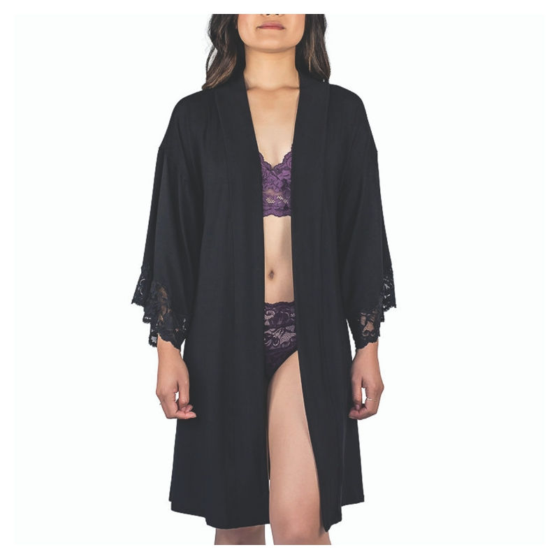 Thumbnail: Calla Modal Kimono with Lace by Everviolet