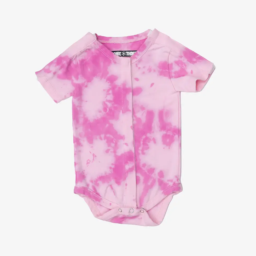 Thumbnail: Pink Tie Dye Vertical Access Bodysuit by Spoonie Threads x Mila and Me