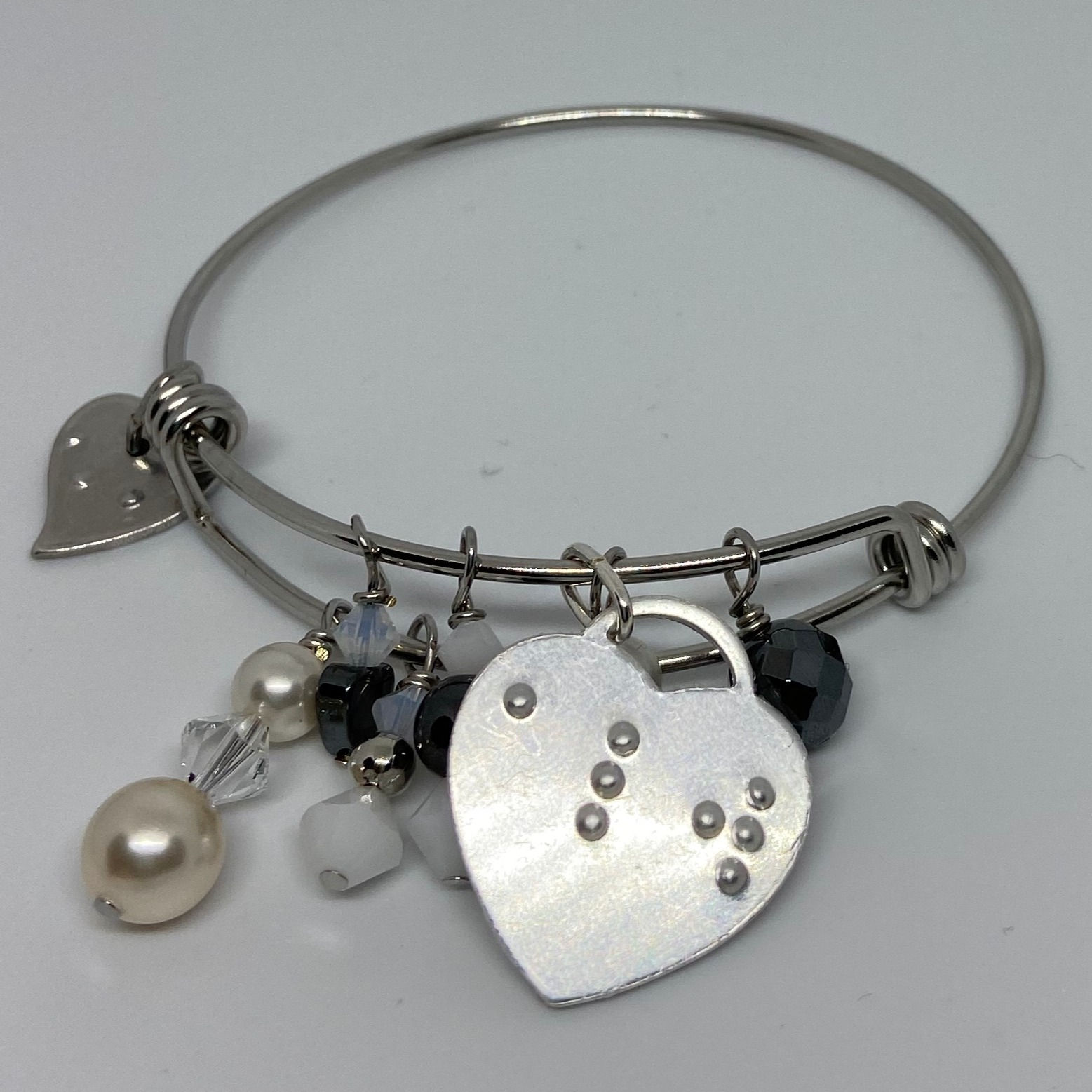 The Expandable Dangle Bangle Bracelet Braille Embossed by Elegant Insights