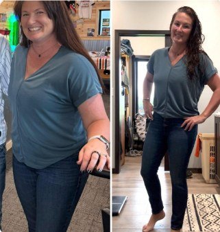Customer before and after