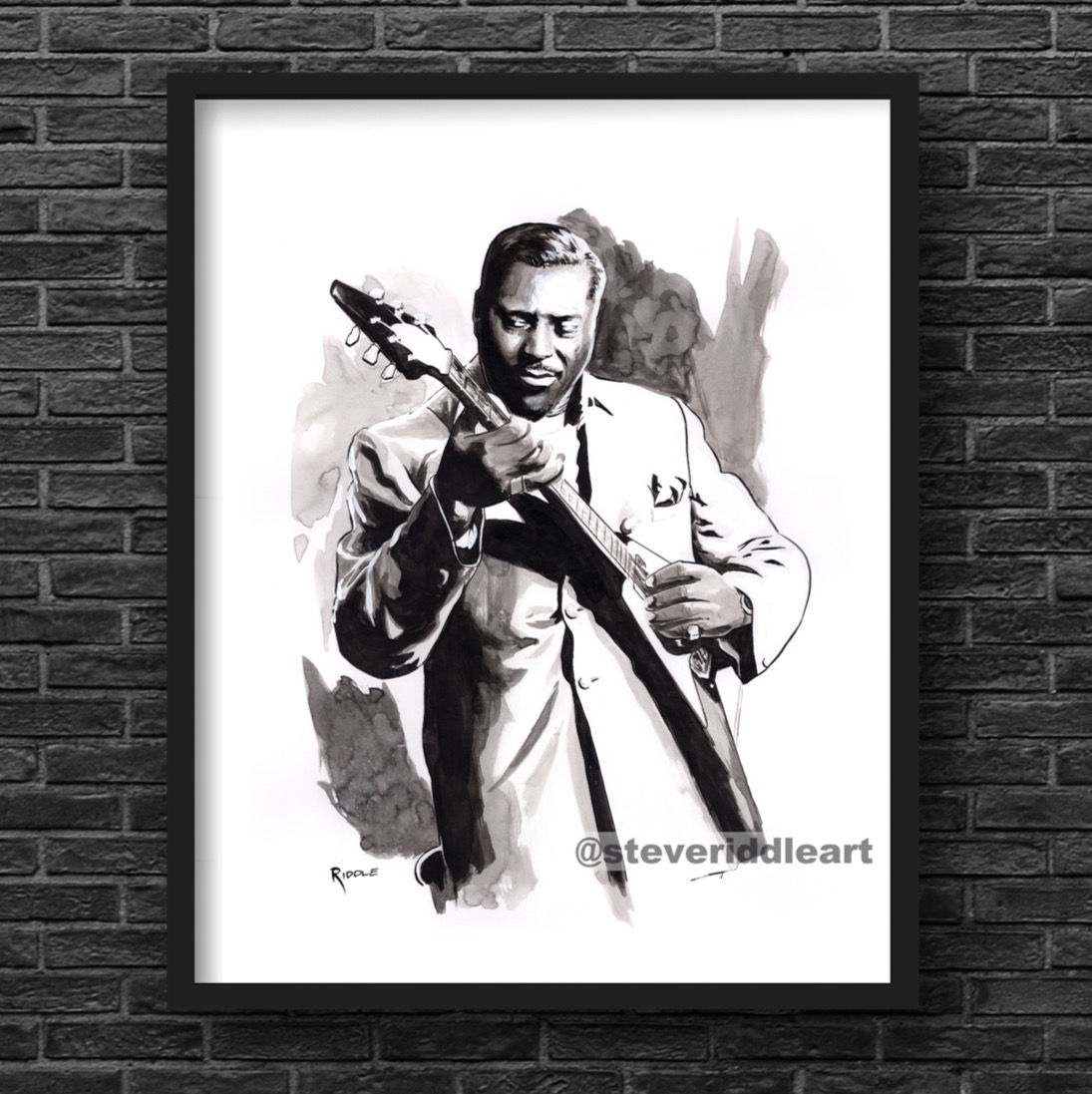 Albert King Original Ink Wash Fine Art Painting