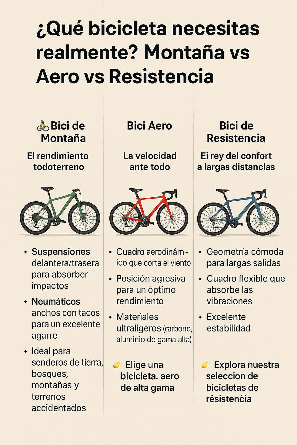 ¿Qué bicicleta necesitas realmente? Montaña vs Aero vs Endurance