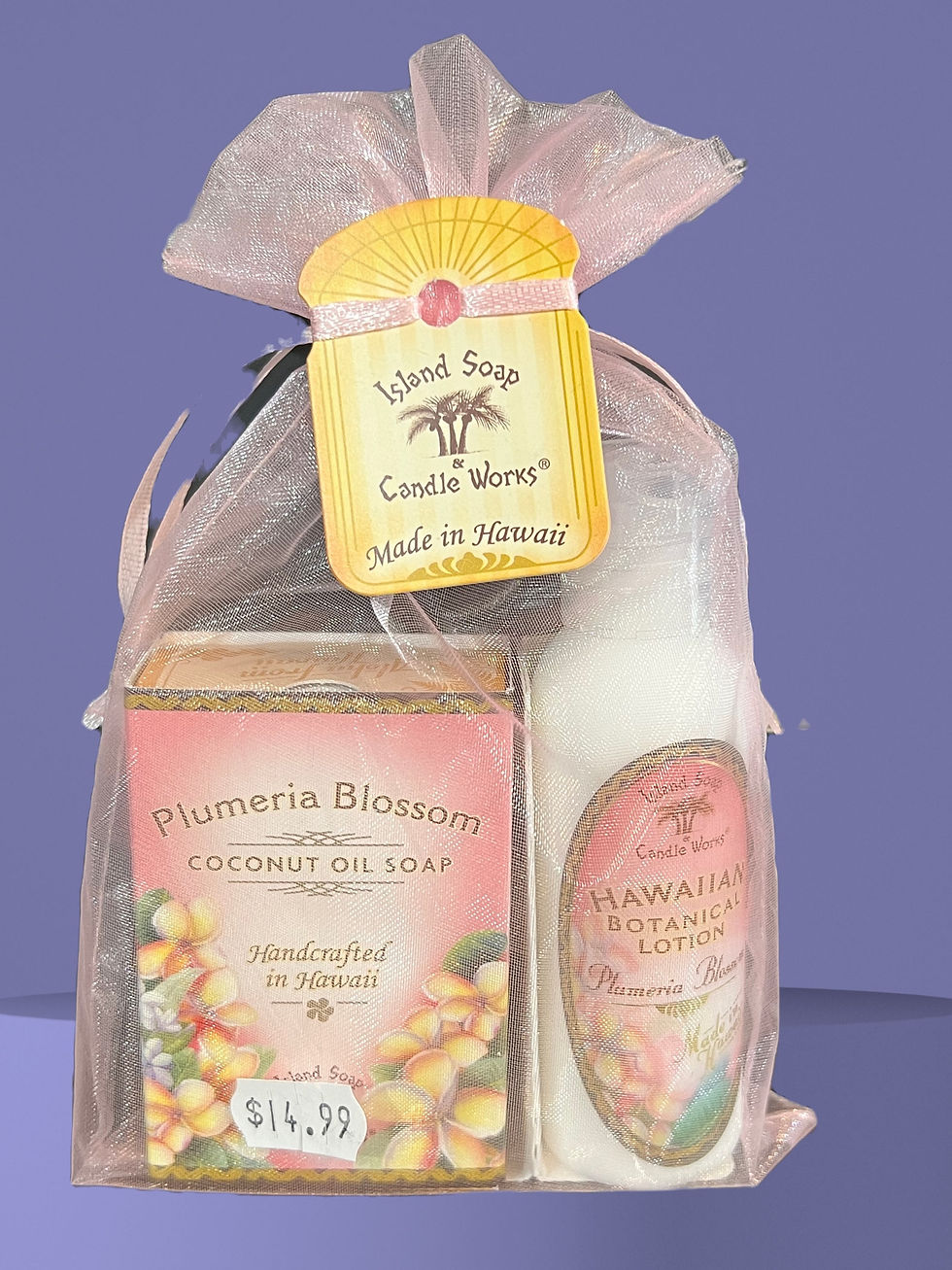 Plumeria Blossom Organza Gift Bag