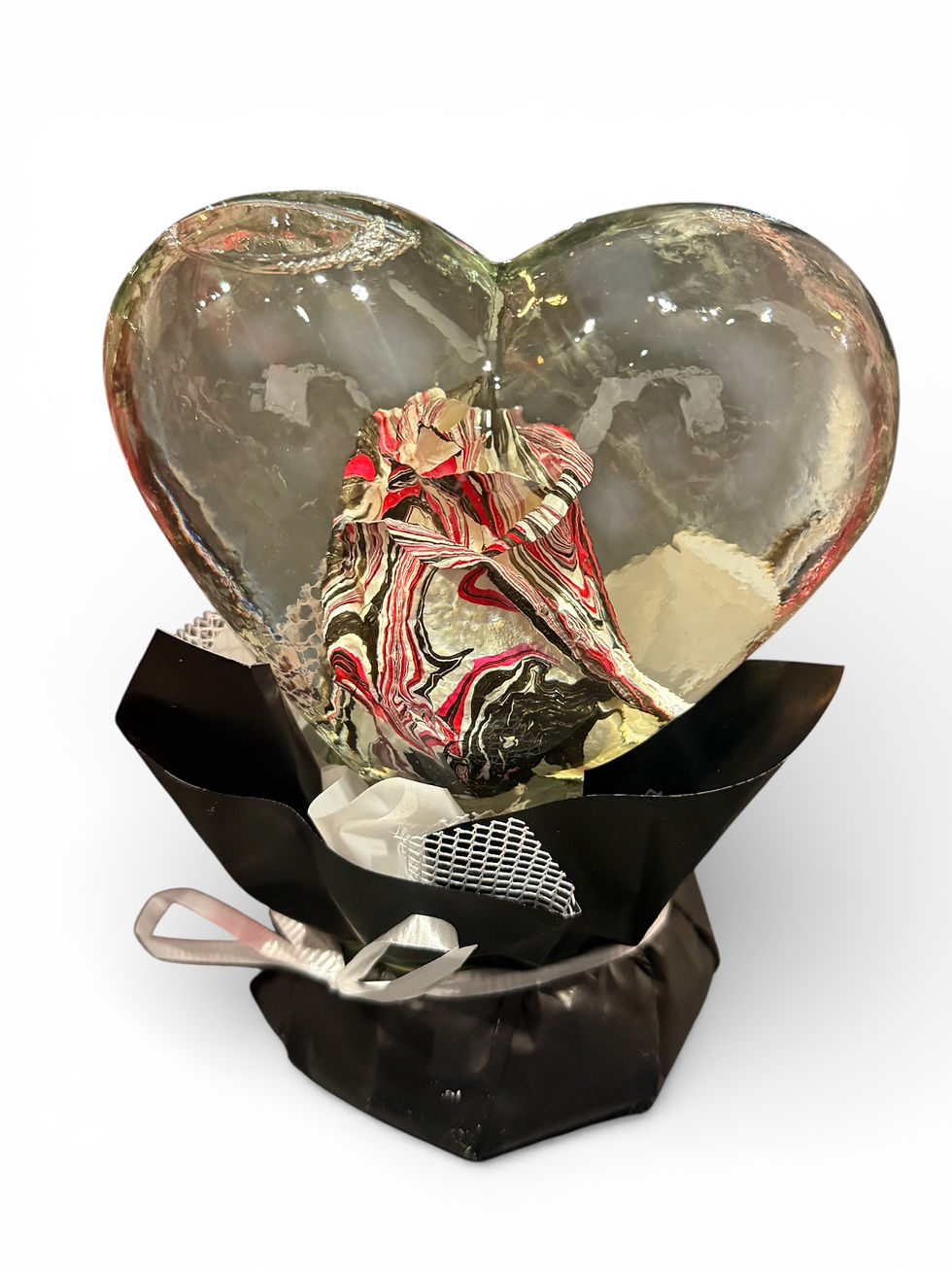 Thumbnail: Glass Heart with Rose