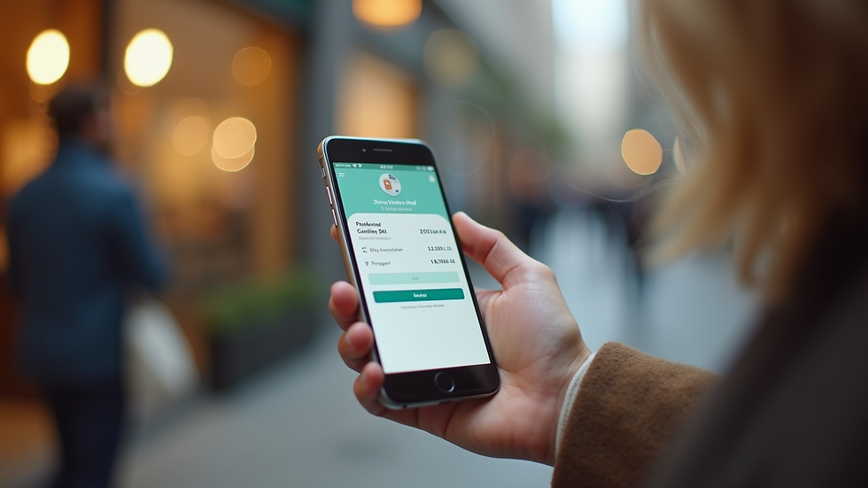 Close-up view of a smartphone displaying a mobile payment app for rent