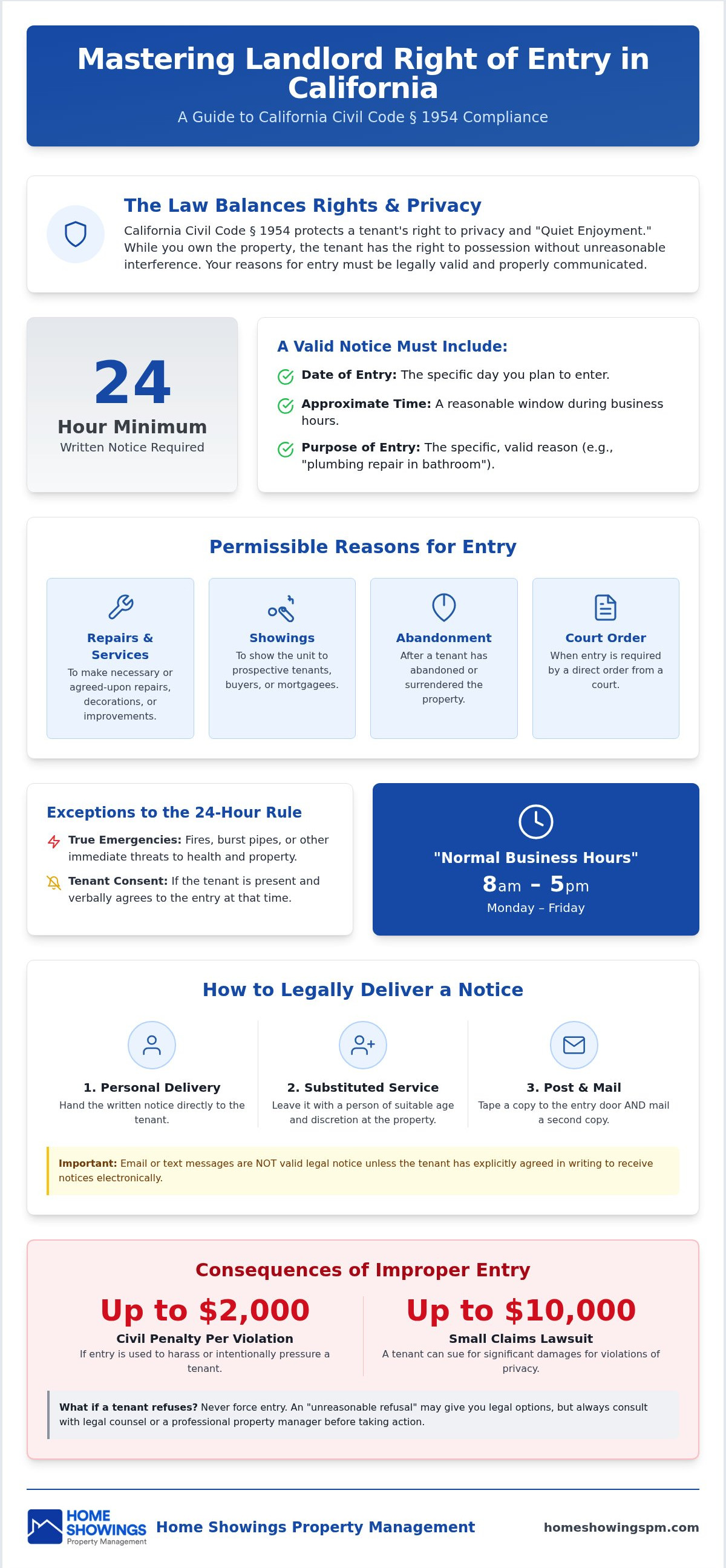 Landlord right of entry california