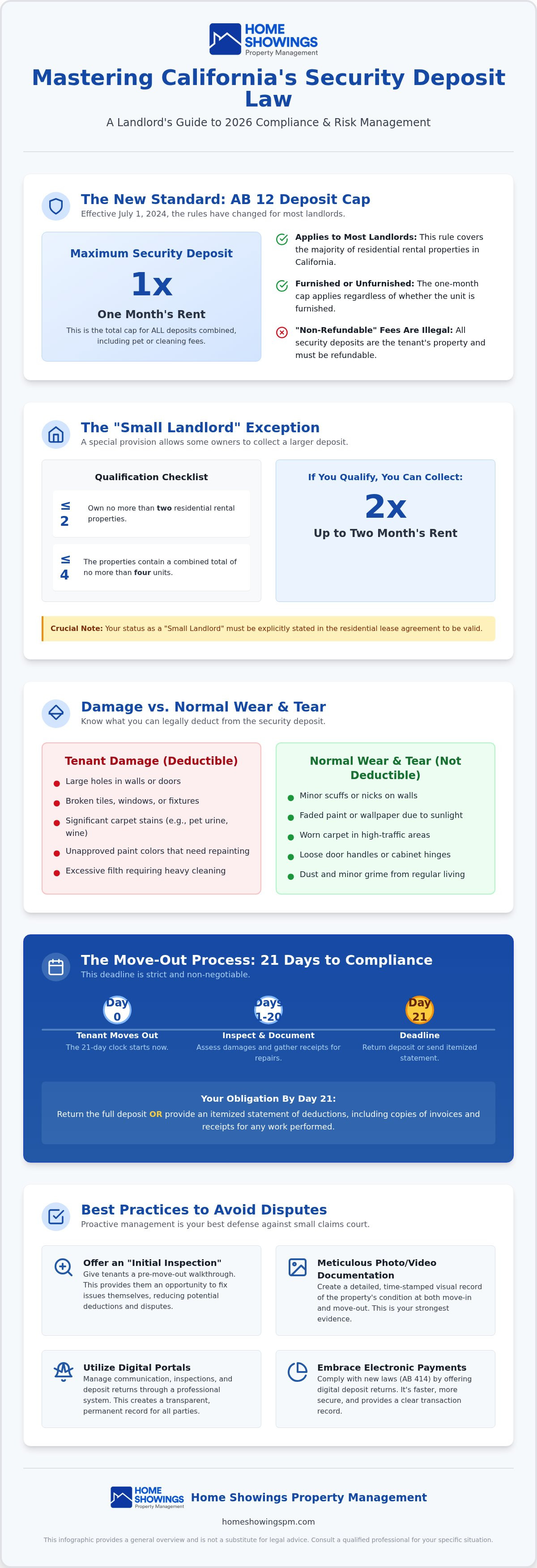 California security deposit law for landlords