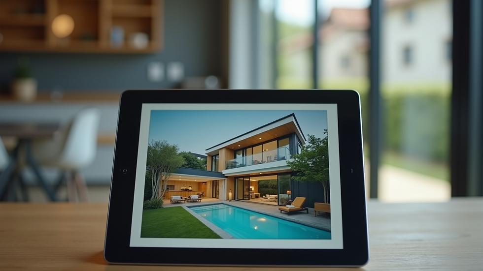 Close-up view of a rental property advertisement on a digital device