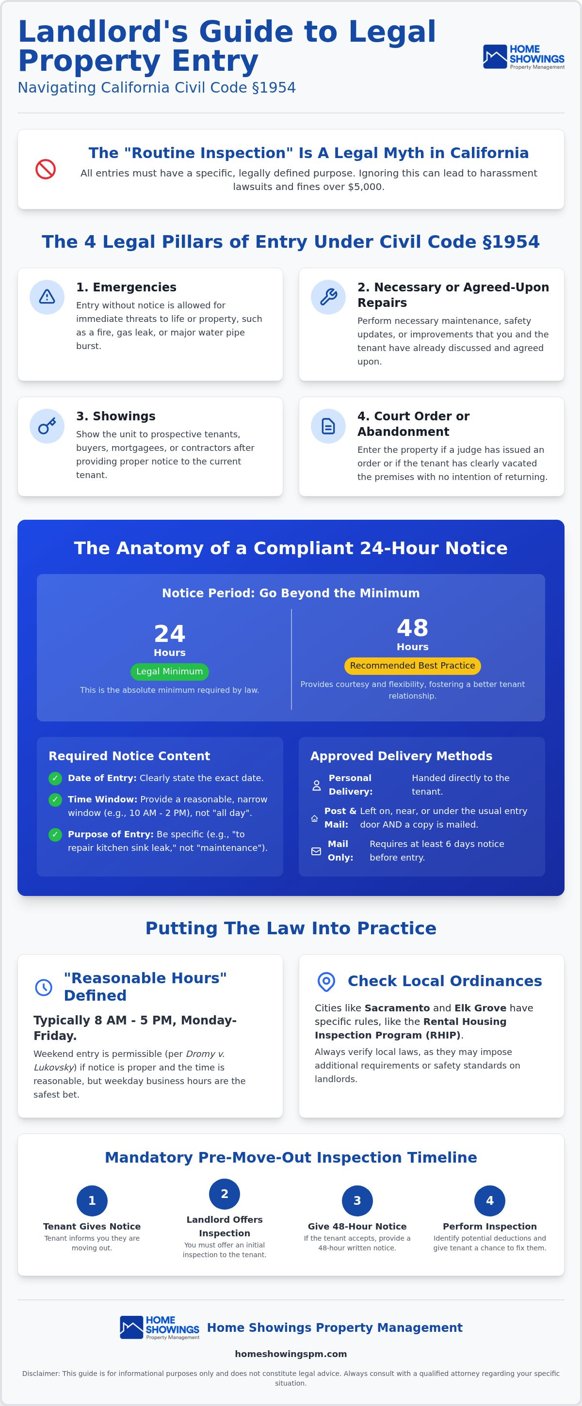 Landlord property inspection laws california