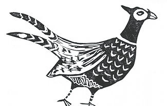 Pointer linocut print