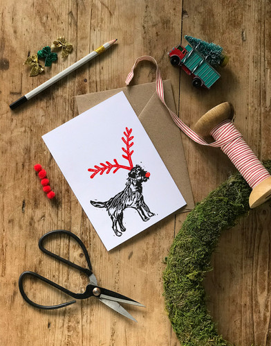 Border terrier christmas cards