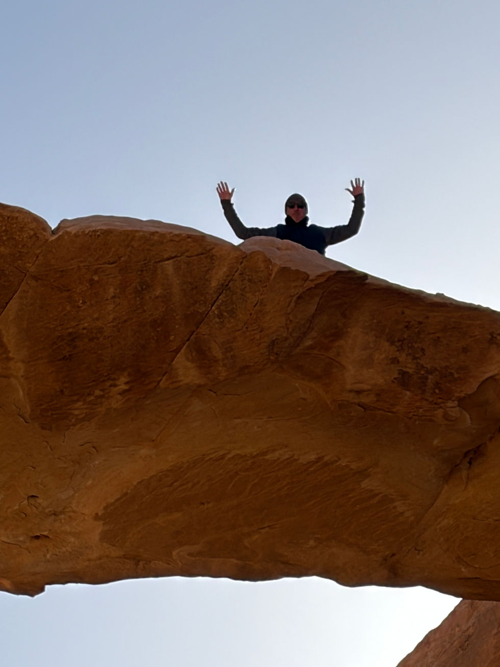 Tim on top of Jedal Burdah Rock Bridge