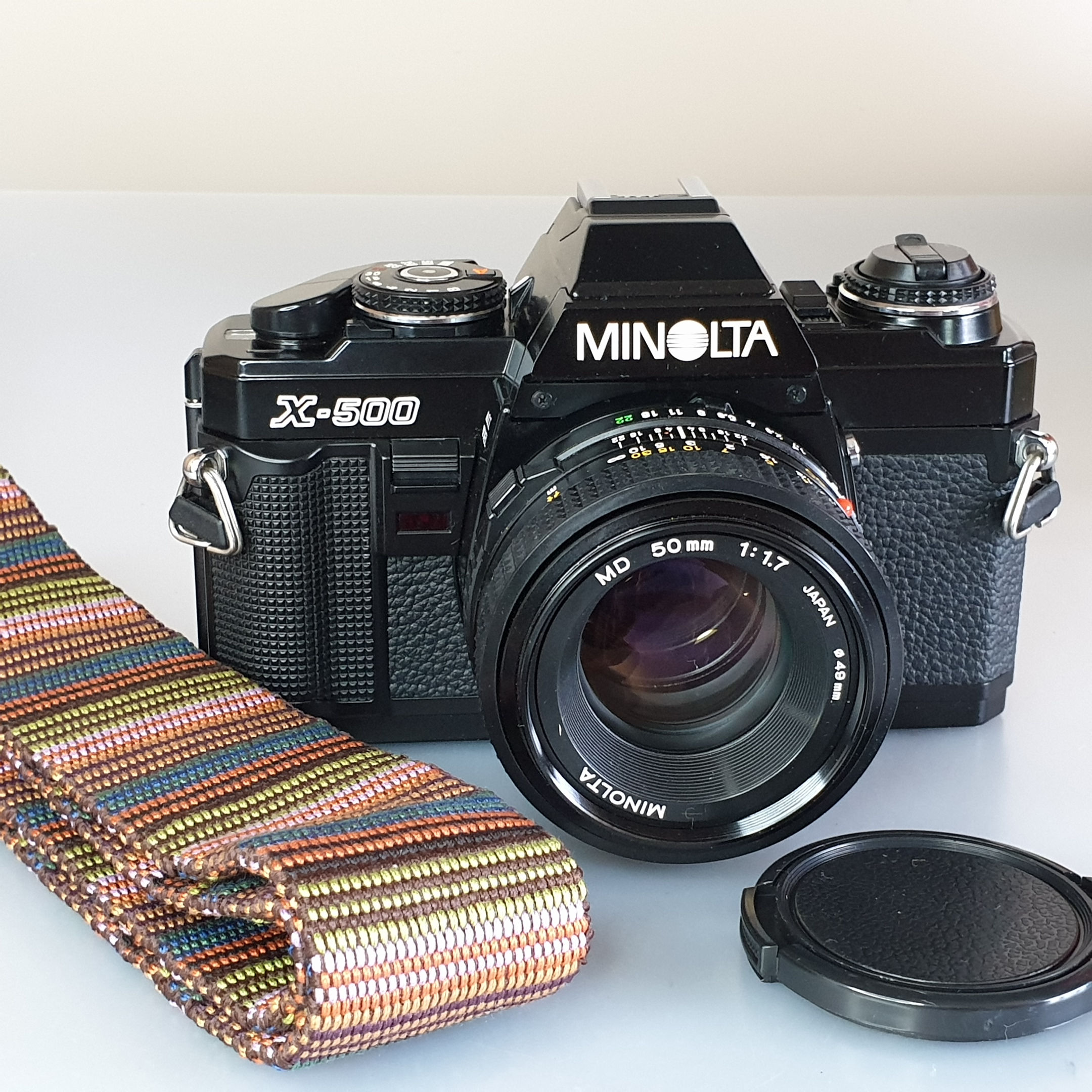 Minolta X500 Black with MD  50mm 1.7 MD lens.