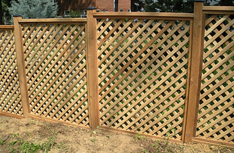 Lattice cedar fence