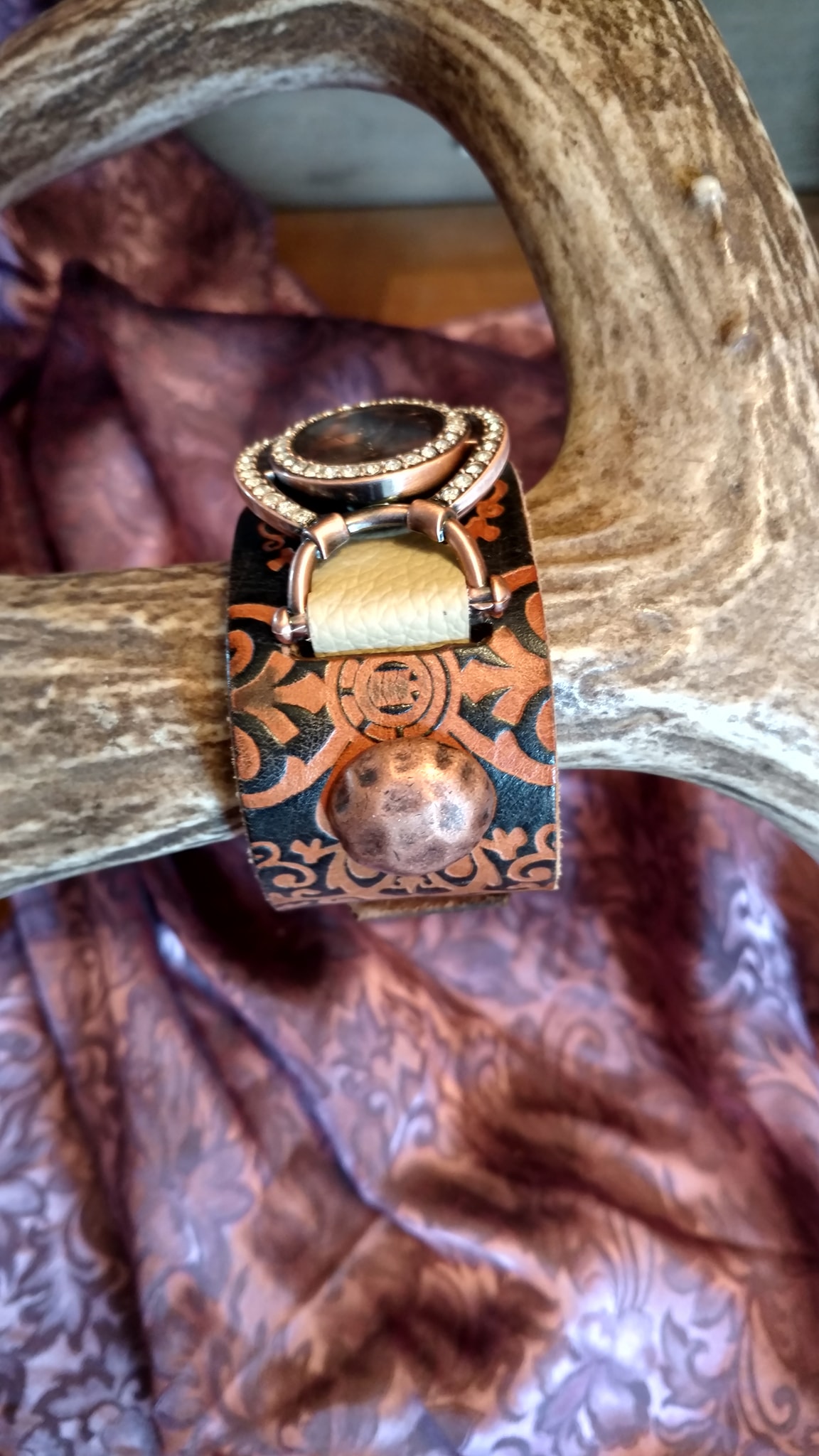 Western Leather Cuff Watch
