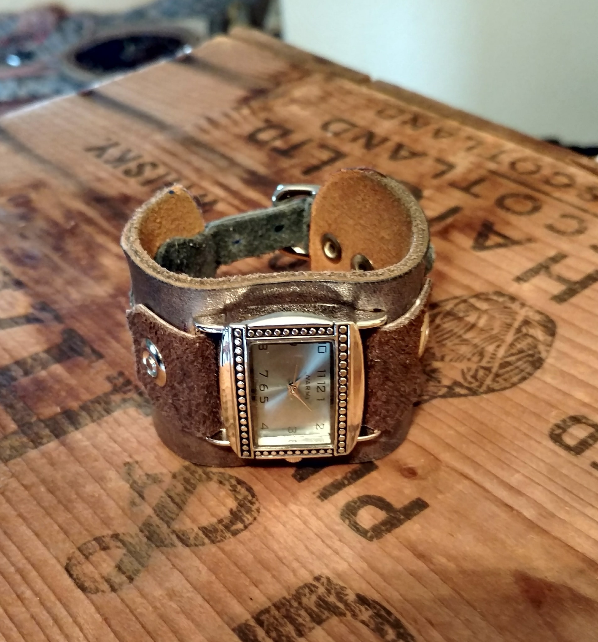 Western Leather Cuff Watch