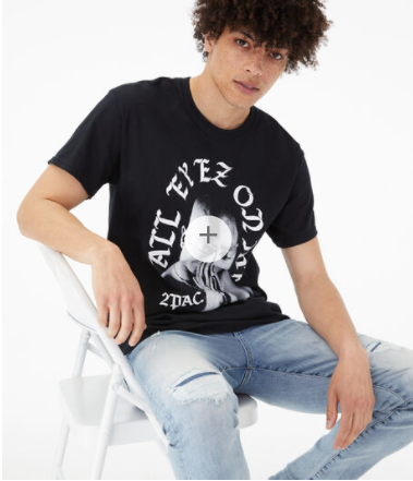 Thumbnail: Artistic Black And White Tupac All Eyes On Me T-Shirt