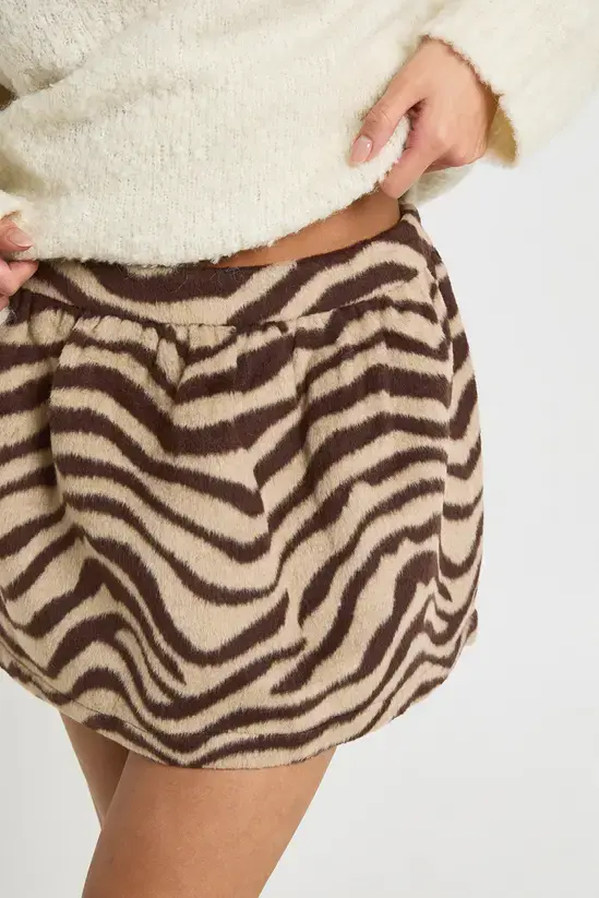 Thumbnail: Zebra A-Line Mini Skirt