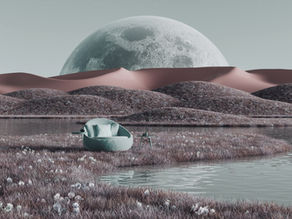 Futuristic landscape & chair