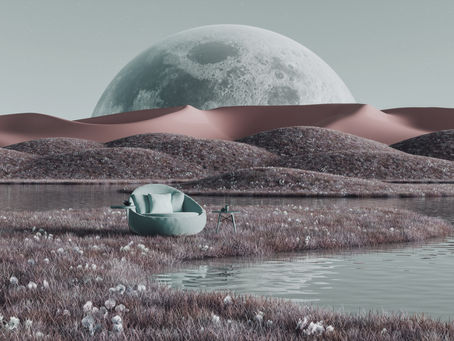 Futuristic landscape & chair