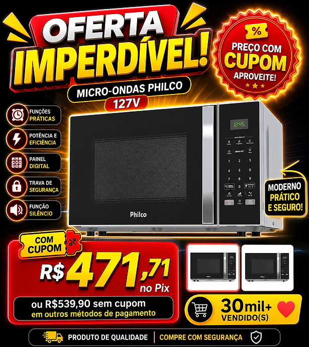 Micro-ondas Philco Espelhado Painel Digital Trava Segurança 127v.PNG