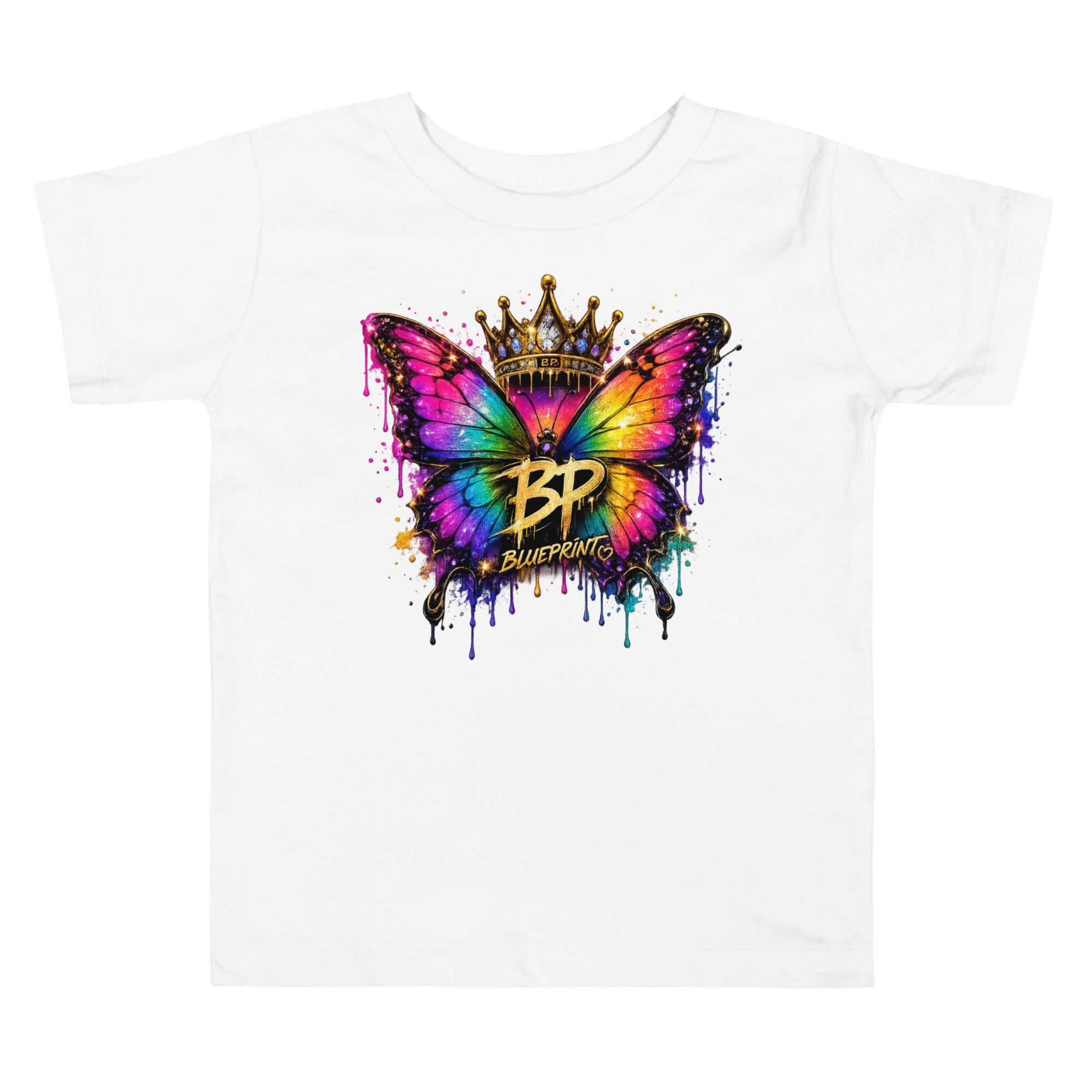 Toddler Girl - Rainbow Butterfly (White)
