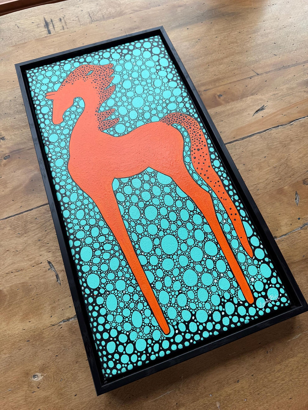 Thumbnail: Tangerine Orbit — Original Maximalist Acrylic Painting | Pop & Trot Series