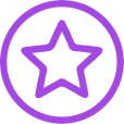 Icono de círculo con estrella en el centro