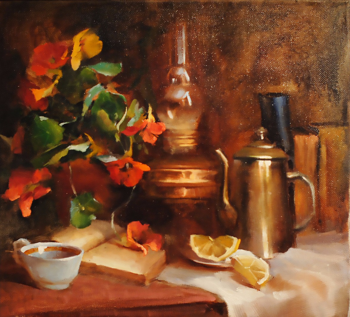 Golden still-life