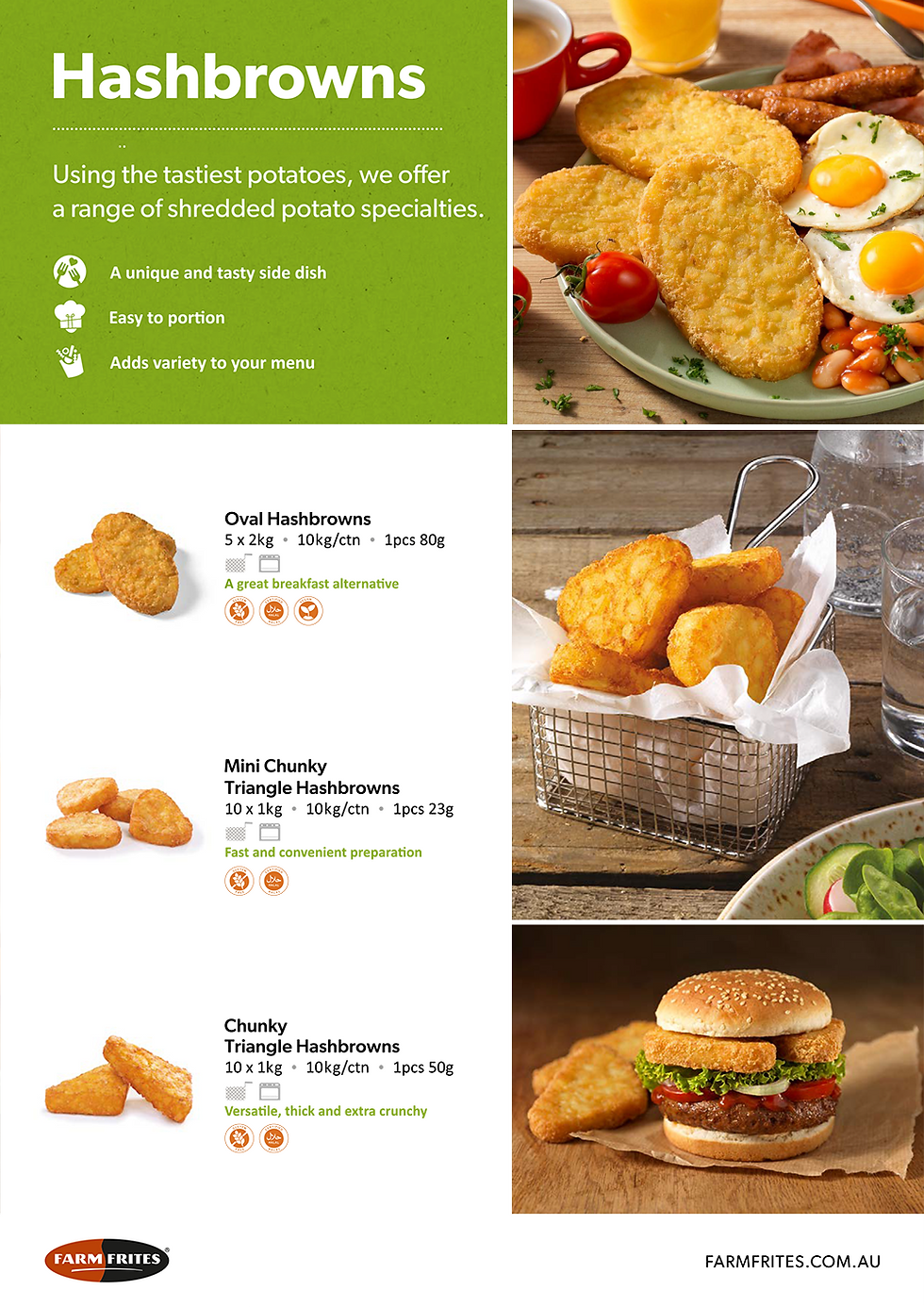 Farm Frites Australia hashbrown flyer