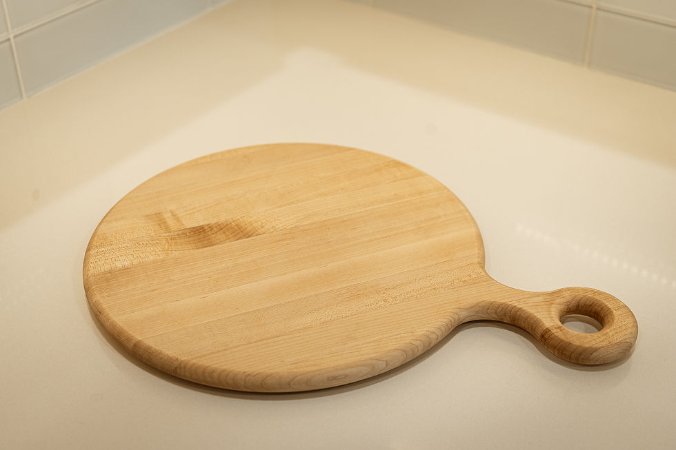 Thumbnail: 14" Round Walnut Handled Charcuterie Board