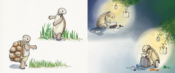 turtle and backpack