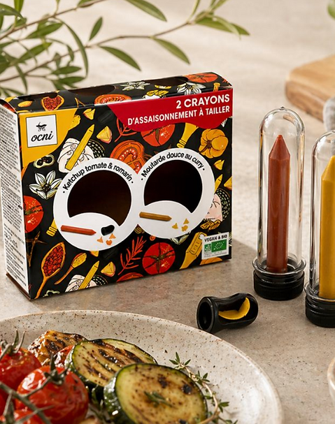 crayon-assaisonnement-ketchup-moutarde-OCNI-NATURE-ET-DECOUVERTES-MOTIF-LUCILLE-PATTERN-pa