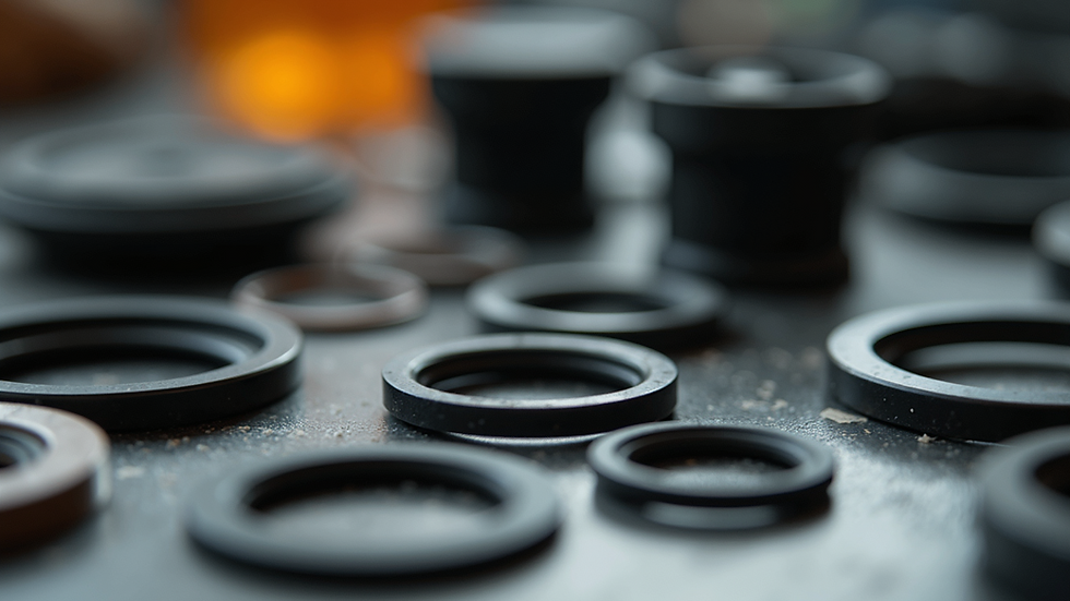 Close-up view of a sprayer repair kit with various seals and O-rings