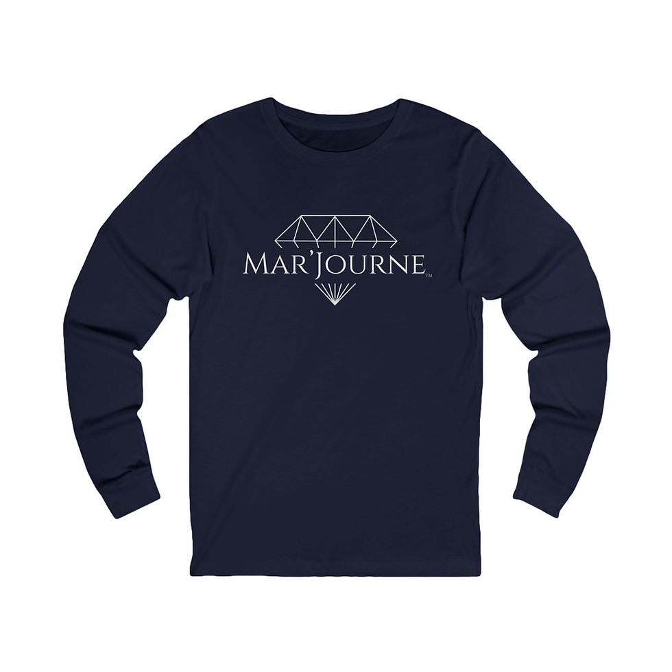 Navy long-sleeve shirt with MAR JOURNE diamond logo