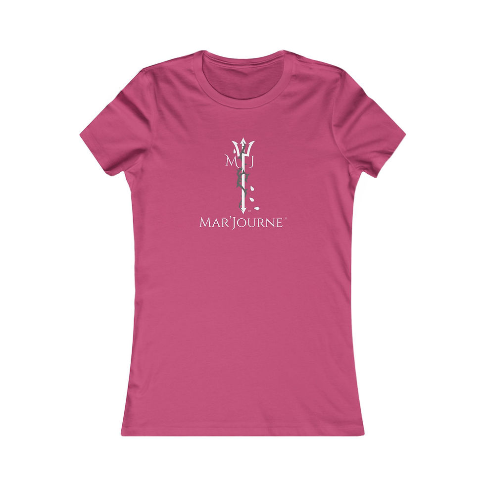Pink women's favorite tee with white 'MY JOURNE' logo