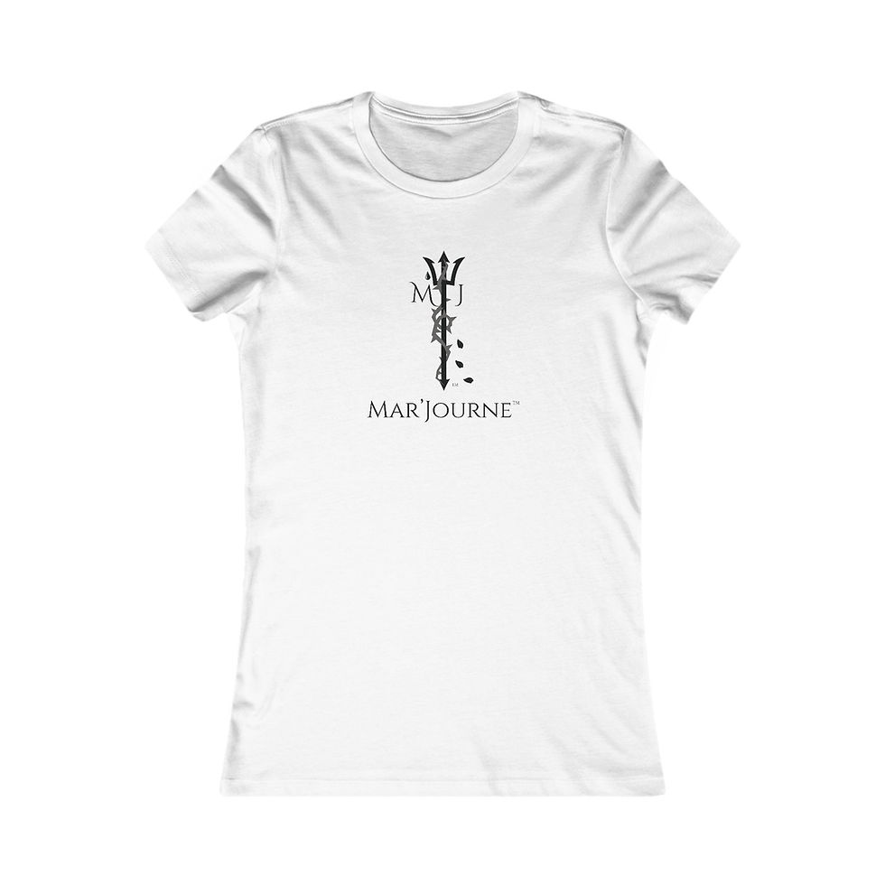 White Women's Favorite Tee with MARJOURNE logo